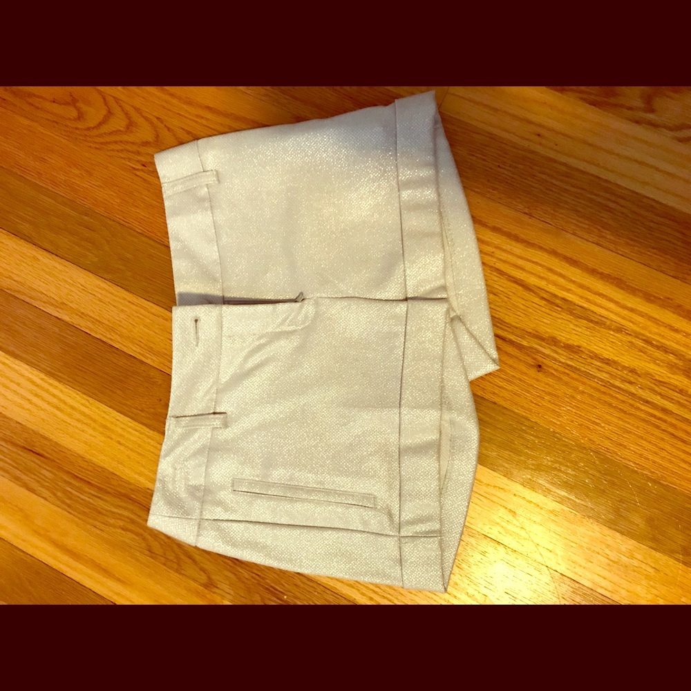 Express silver sparkle shorts